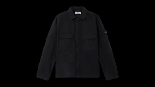 Stone Island Organic Cotton Ripstop 1200009 Overshirt Black