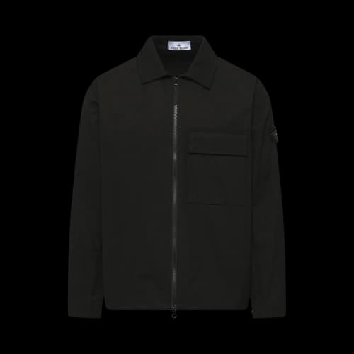 Stone Island Panama Cotton Overshirt 'Black'
