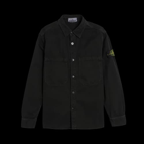 Stone Island Organic Panama Cotton Overshirt 'Black'