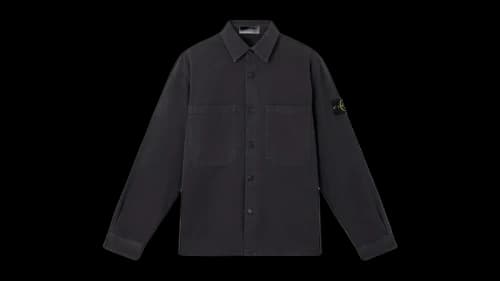 Stone Island Organic Panama Cotton Old Effect 1200025 Overshirt Ink Blue