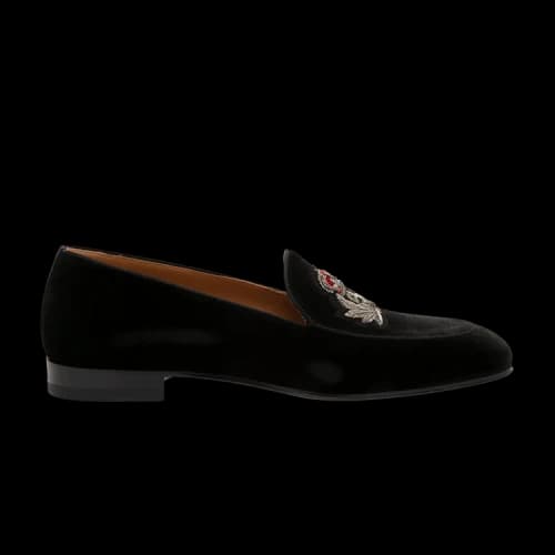 Christian Louboutin Crest On The Nile Flat Velvet 'Black'