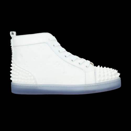 Christian Louboutin Louis Flat Calf Spikes 'White Debossed'