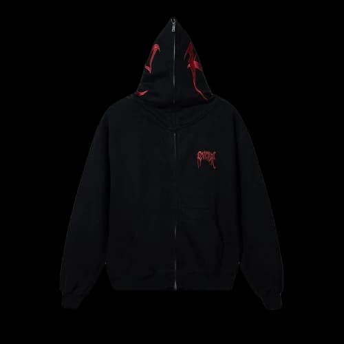 Revenge Embroidered Arch Logo Full Zip 'Black/Red'