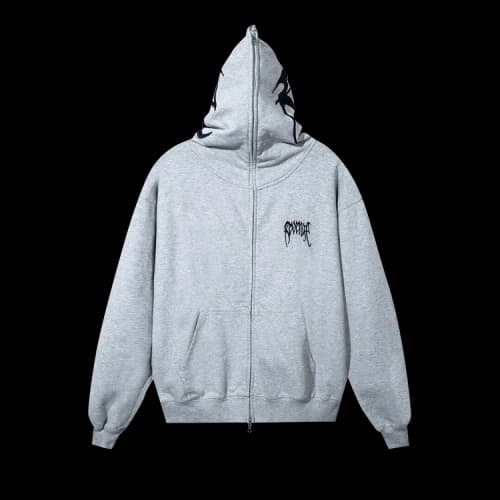 Revenge Embroidered Arch Logo Full Zip 'Heather Grey/Black'