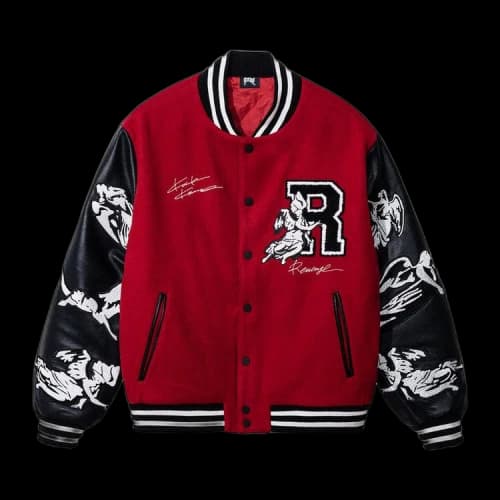 Revenge x Kosuke Kawamura Embroidered Varsity Jacket 'Red'
