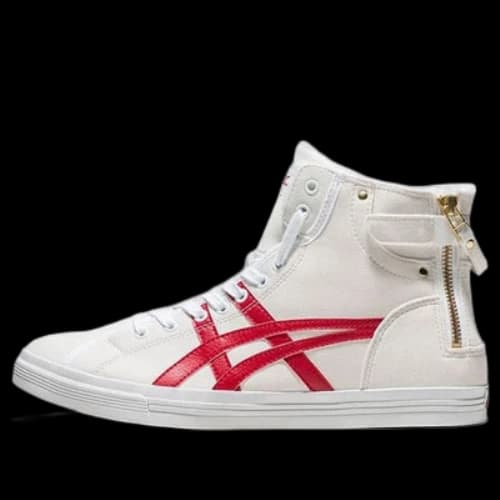 ASICS Double Clutch White/Red Fleece High Board Shoe