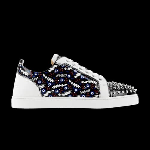 Christian Louboutin Louis Junior Spikes Orlato Flat 'Black White'