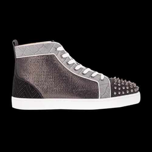 Christian Louboutin Lou Spikes Orlato Flat 'Black Silver'