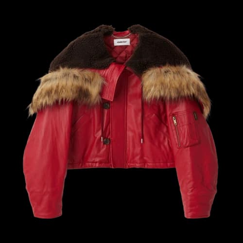 Ambush Leather Cropped N3B Jacket 'Red'