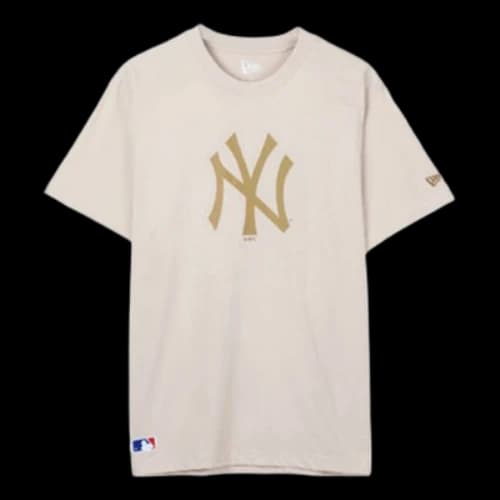 New Era MLB Large LOGO Round Neck Short Sleeve Unisex Beige