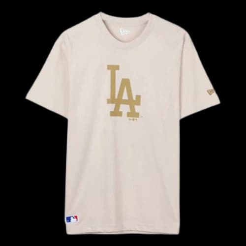 New Era Printing Logo Short Sleeve Couple Style Beige