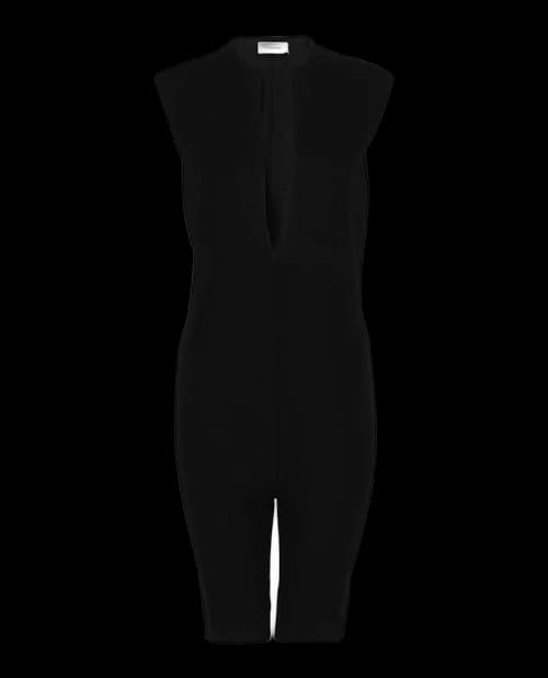 Ferragamo Plunging Sleeveless Romper Black