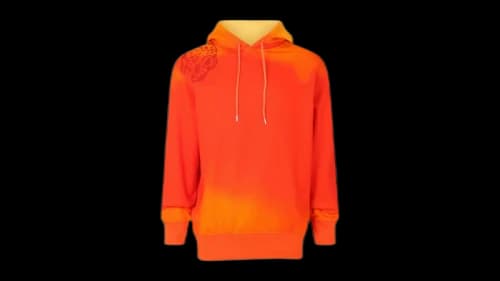 Ferragamo Sunset-Print Cotton Hoodie Red