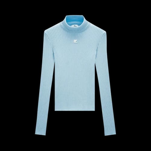 Courrèges Long-Sleeve Knit Jumper 'Paste Lblue'