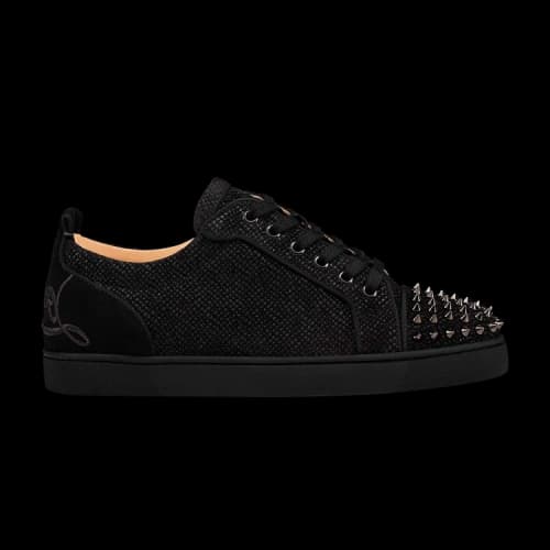 Christian Louboutin Fun Louis Junior Spikes Flat 'Black Velvet'