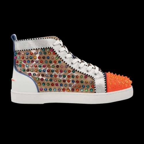 Christian Louboutin Louis Flat Calf Spikes'Multi'