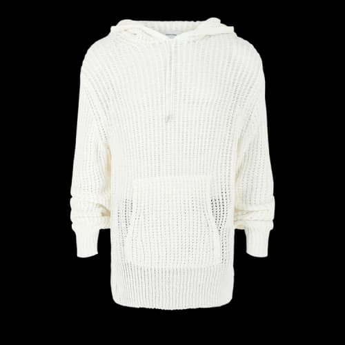 Ferragamo Crochet Drop-Sleeve Hoodie 'White'