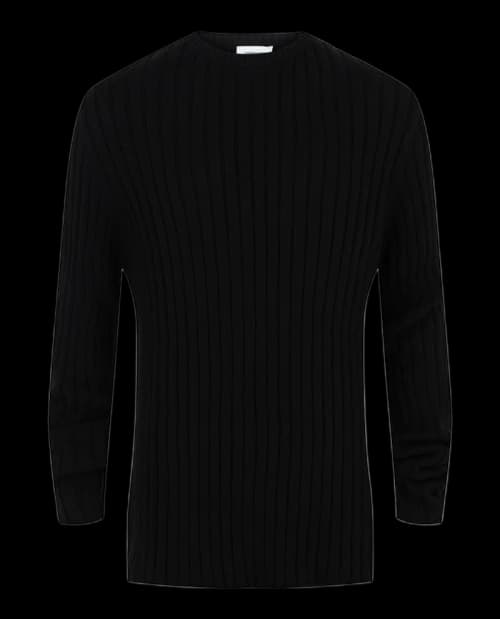Ferragamo Ribbed Knit Sweater Black