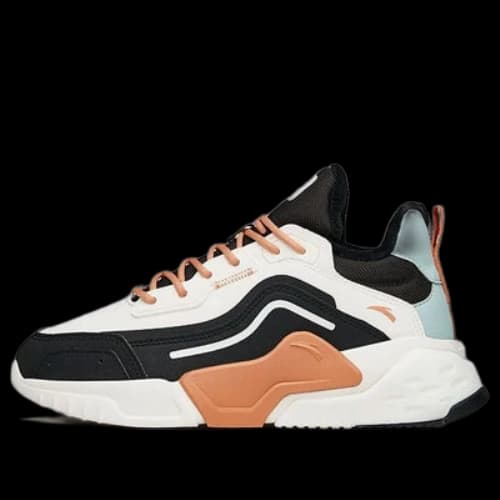 ANTA Leather Fleeced Running Shoes 'White Orange Black' (Women's)