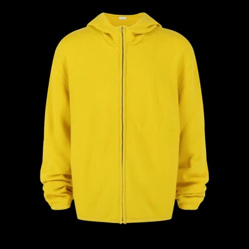 Ferragamo Cashmere Blend Zip Up Hooded Sweatshirt 'Yellow'