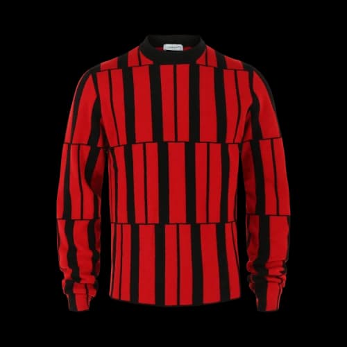 Ferragamo Cashmere Geometric Pattern Sweater 'Black'