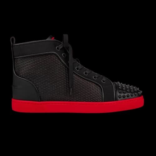 Christian Louboutin Lou Spikes Orlato Flat 'Black Red'