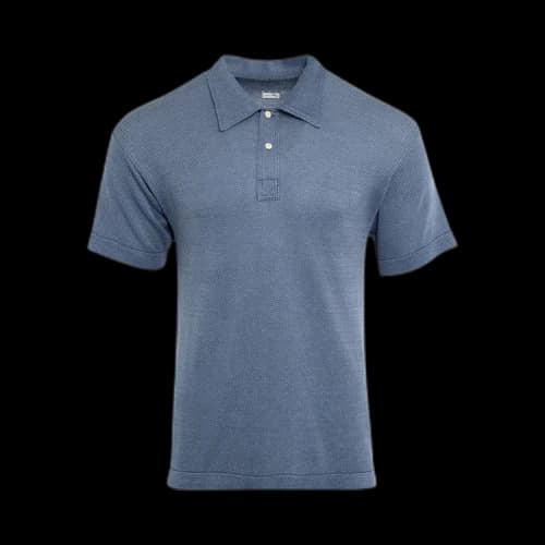 Visvim Short-Sleeve Knit Polo Shirt 'Blue'