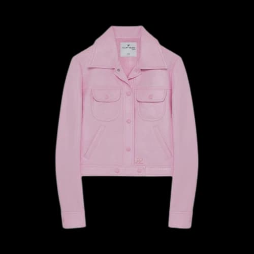 Courrèges Buttoned Long-Sleeve Cropped Jacket 'Pink'