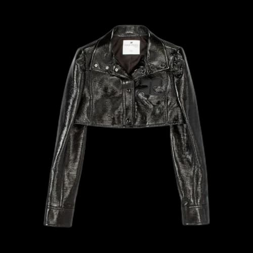 Courrèges Vinyl Icontic Crop Jacket 'Black'