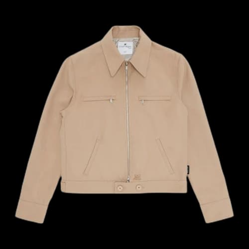 Courrèges Retro Twill Zip Workwear Jacket 'Sand'