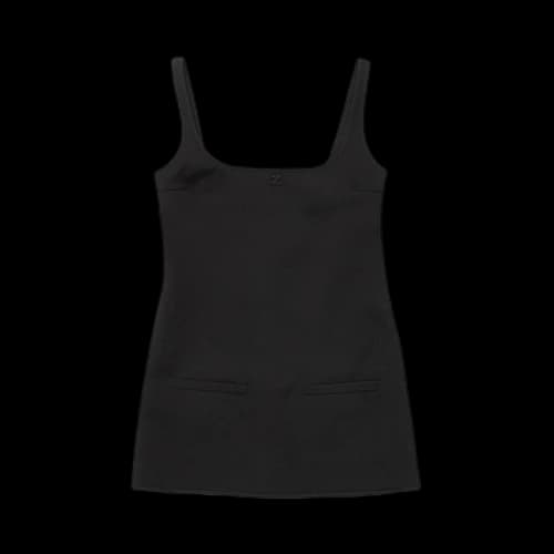 Courrèges Twill Suspenders Trapeze Dress 'Black'