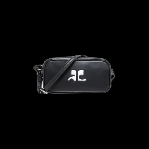 Courrèges Leather Camera Baguette Bag 'Black'