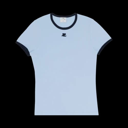 Courrèges Bumpy Contrast T-Shirt 'Sky/Ocean Blue'
