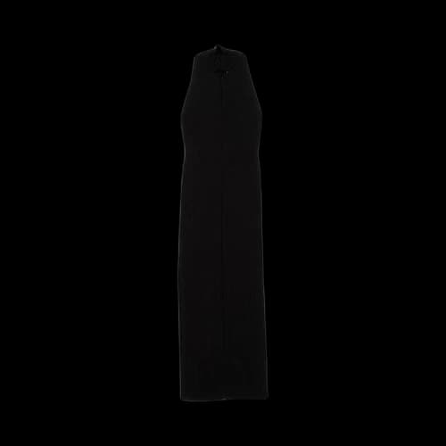 Courrèges Rib Knit Diamond Neck Dress 'Black'