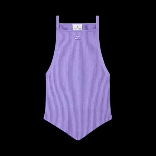 Courrèges Pointy Rib Knit Tank Top 'Purple'