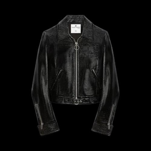 Courrèges Zipped Iconic Vinyl Jacket 'Black'