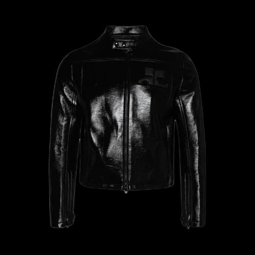 Courrèges Iconic Vinyl Biker Jacket 'Black'
