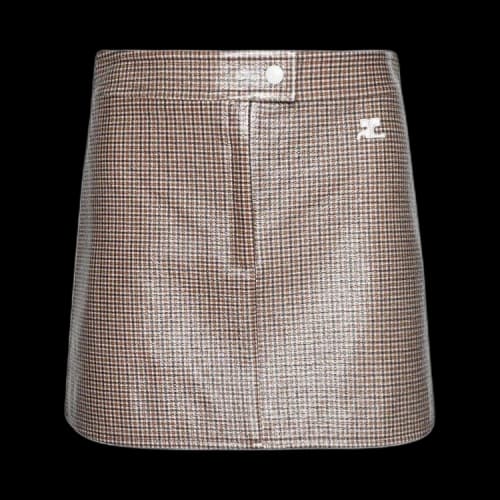 Courrèges Reedition Checked Vinyl Mini Skirt 'Brown/Black'