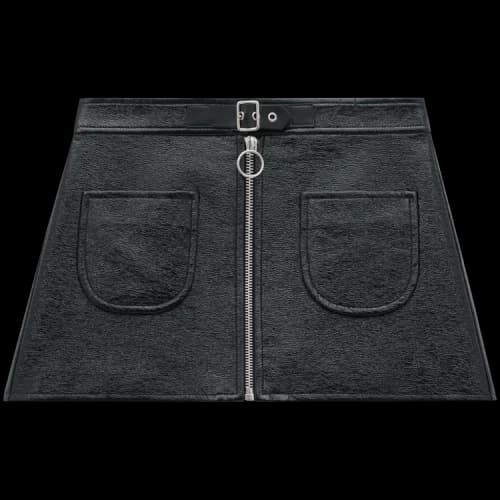 Courrèges Buckle Zipped Vinyl Mini Skirt 'Black'
