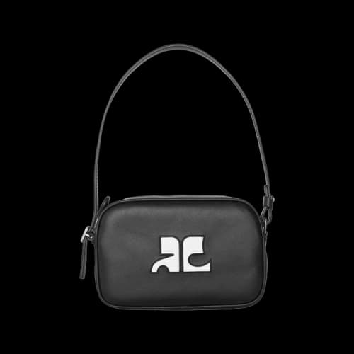 Courrèges Slim Leather Camera Bag 'Black'