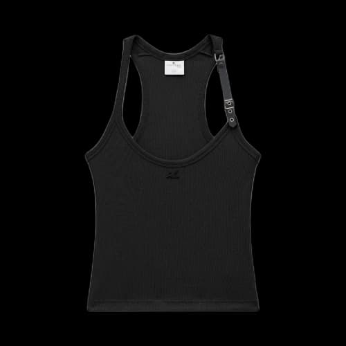 Courrèges Holistic Buckle 90's Rib Tank Top 'Black'