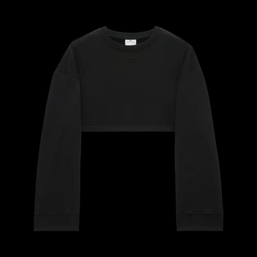 Courrèges Cocoon Fleece Cropped Sweater 'Black'