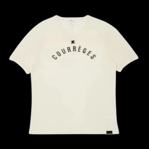 Courrèges Baseball Printed Mesh T-Shirt 'Natural'