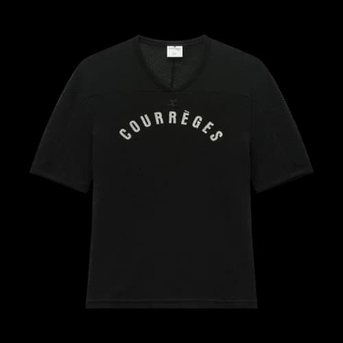 Courrèges Baseball Printed Mesh T-Shirt 'Black'