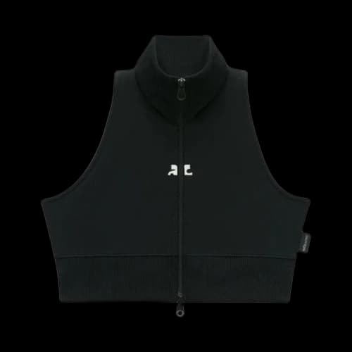 Courrèges Cropped Interlock Tracksuit Vest 'Black'