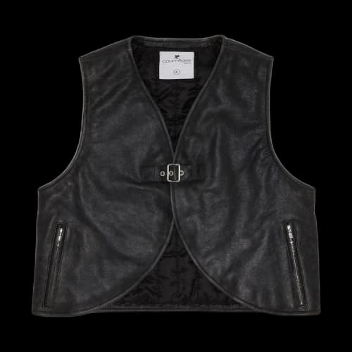 Courrèges Ellipse Leather Vest 'Black'