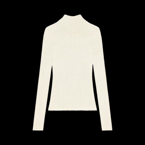 Courrèges Mockneck Light Rib Sweater 'Natural'
