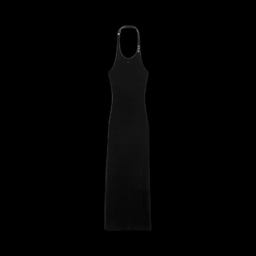 Courrèges Holistic Buckle Rib Knit Long Dress 'Black'