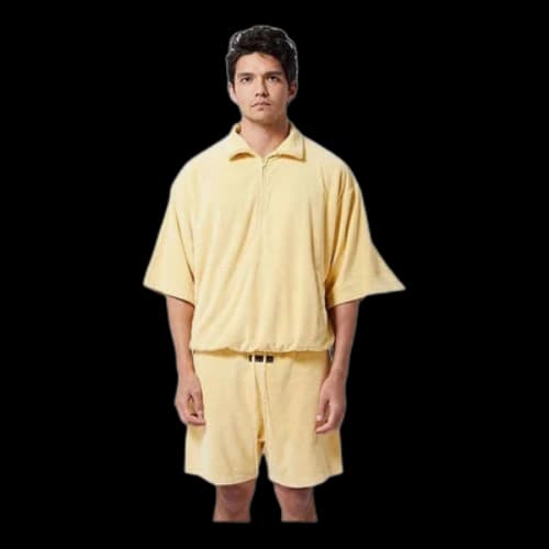 Fear of God Essentials Halfzip 3 Short Sleeve Boxy Polo T-Shirt 'Yellow'