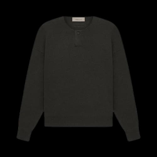 Fear of God Essentials Knit Long-Sleeve Henley 'Off Black'